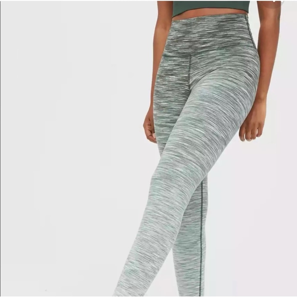 Offline Aerie Hugger Hi Rise Legging Green Olive Space Dye Ombre L Athleisure